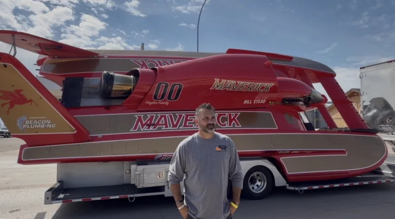 Hydroplanes on display in New Town